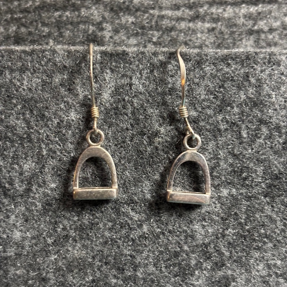 Equestrian Stirrup Earrings Sterling Silver